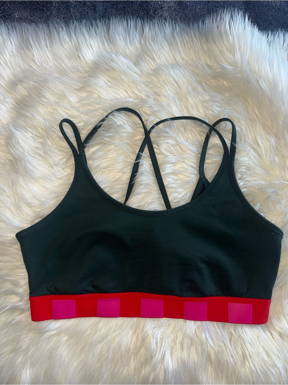 Tory Burch Sports Bralette with Red and Pink Accent Band